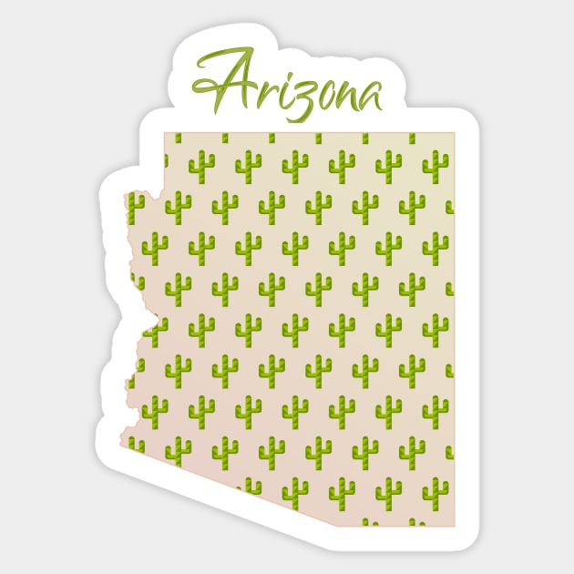 Arizona with Cacti Sticker by Defenestration Nation